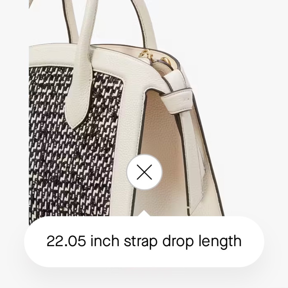 ♠️ KATE SPADE || Knott Raffia Tweed Medium Zip-top Satchel+dustbag, parchment - Picture 12 of 16